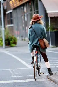 Biking in traffic